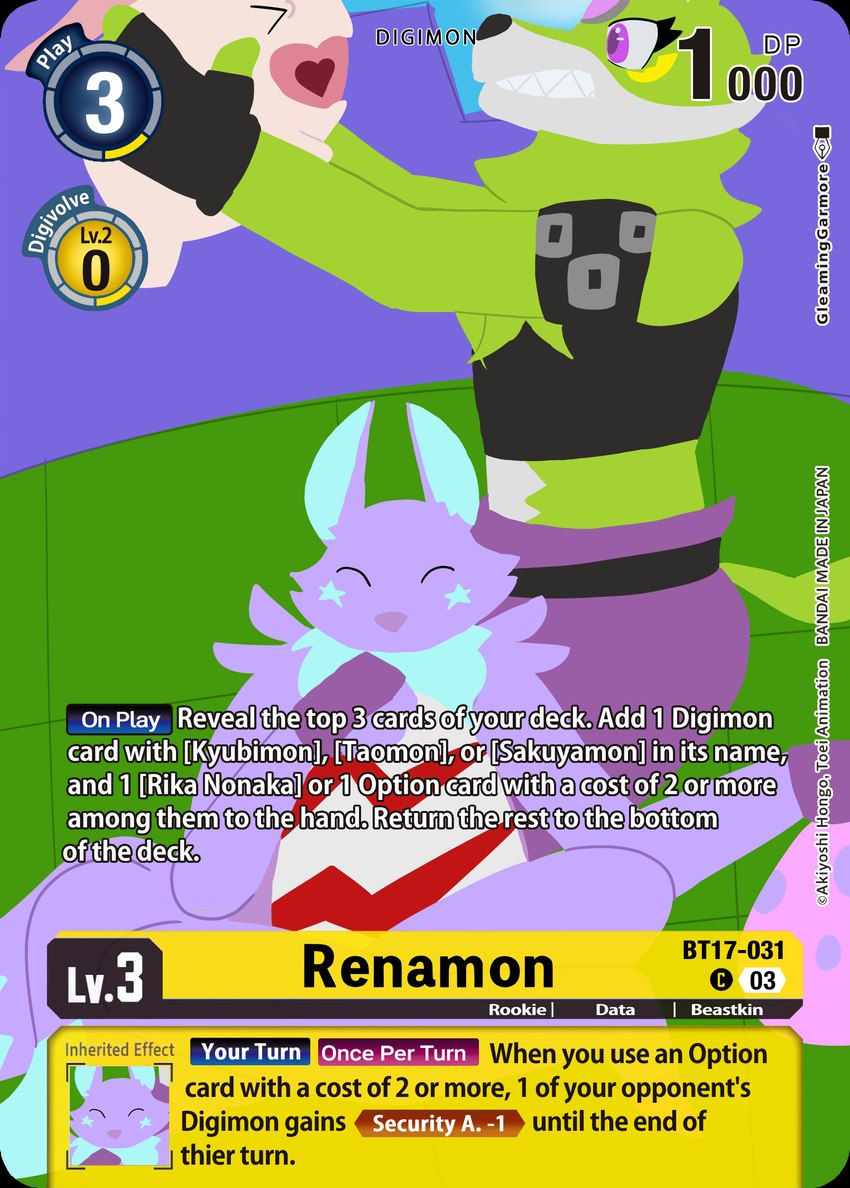 comica and tempest (digimon card game and etc) created by garmore
