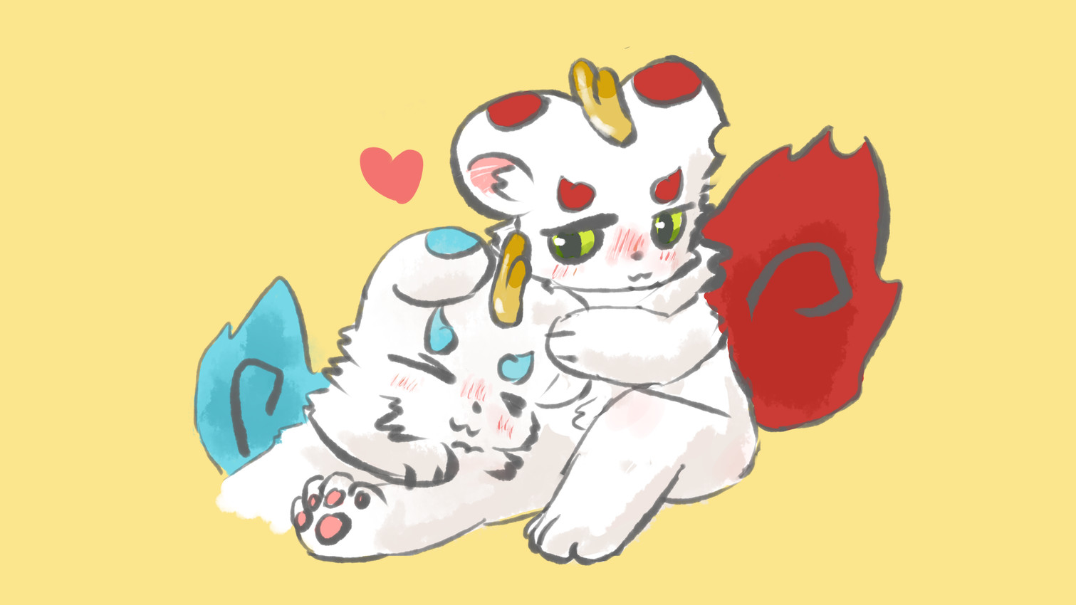 bixie and tianlu (fabulous beasts) created by f2cc
