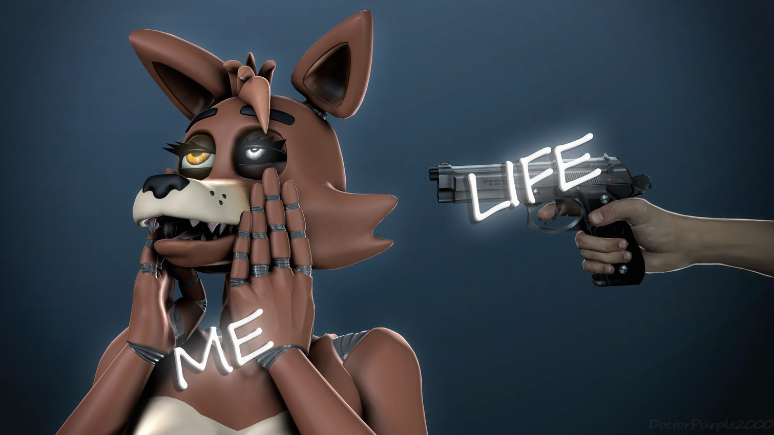 fan character and scarlet (five nights at freddy's and etc) created by doctorpurple2000