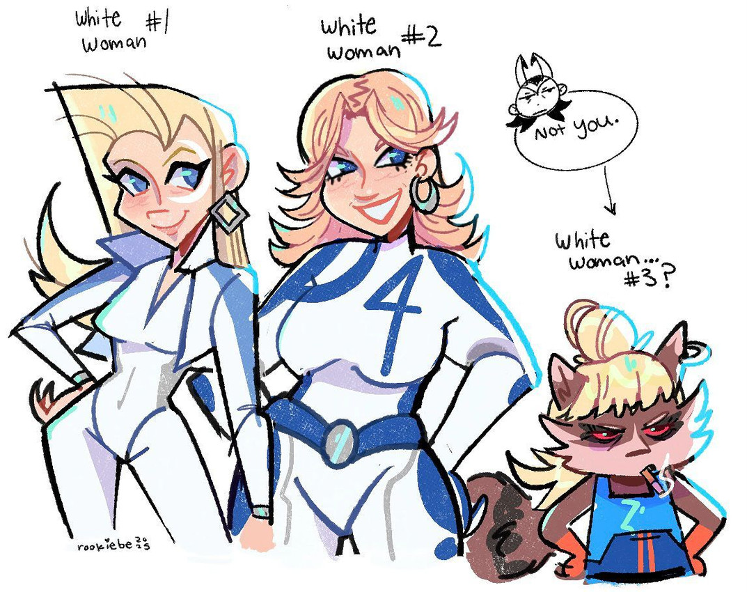 dagger, invisible woman, and rocket raccoon (guardians of the galaxy and etc) created by 2rookie2be