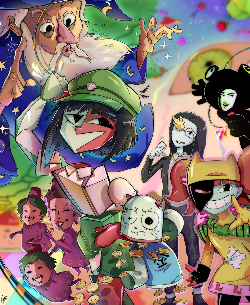 coral glasses, taski maiden, the shaman, ena, froggy, and etc (ena: dream bbq and etc) created by akage imp