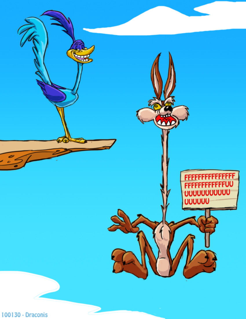 road runner and wile e. coyote (warner brothers and etc) created by stevethedragon