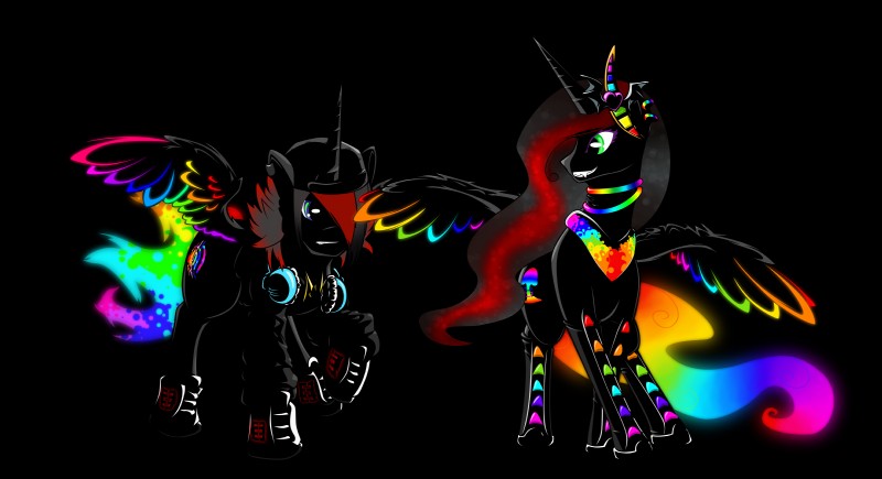 fan character, neonbass, and neonboom (my little pony and etc) created by braukoly