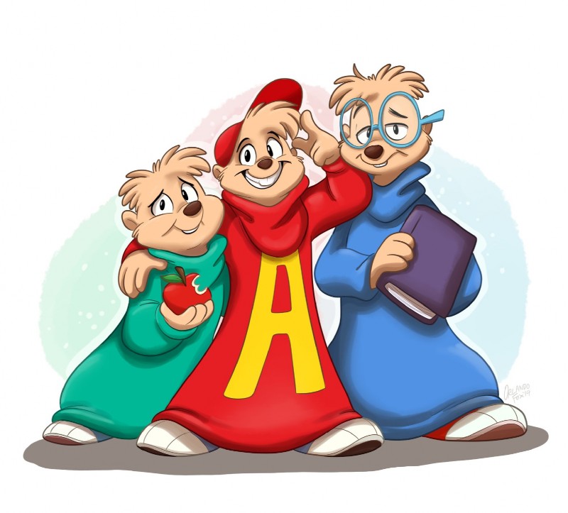 alvin seville, simon seville, and theodore seville (alvin and the chipmunks (1983) and etc) created by orlandofox