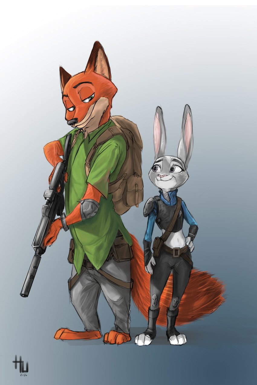 judy hopps and nick wilde (zootopia and etc) created by a-zack (artist)