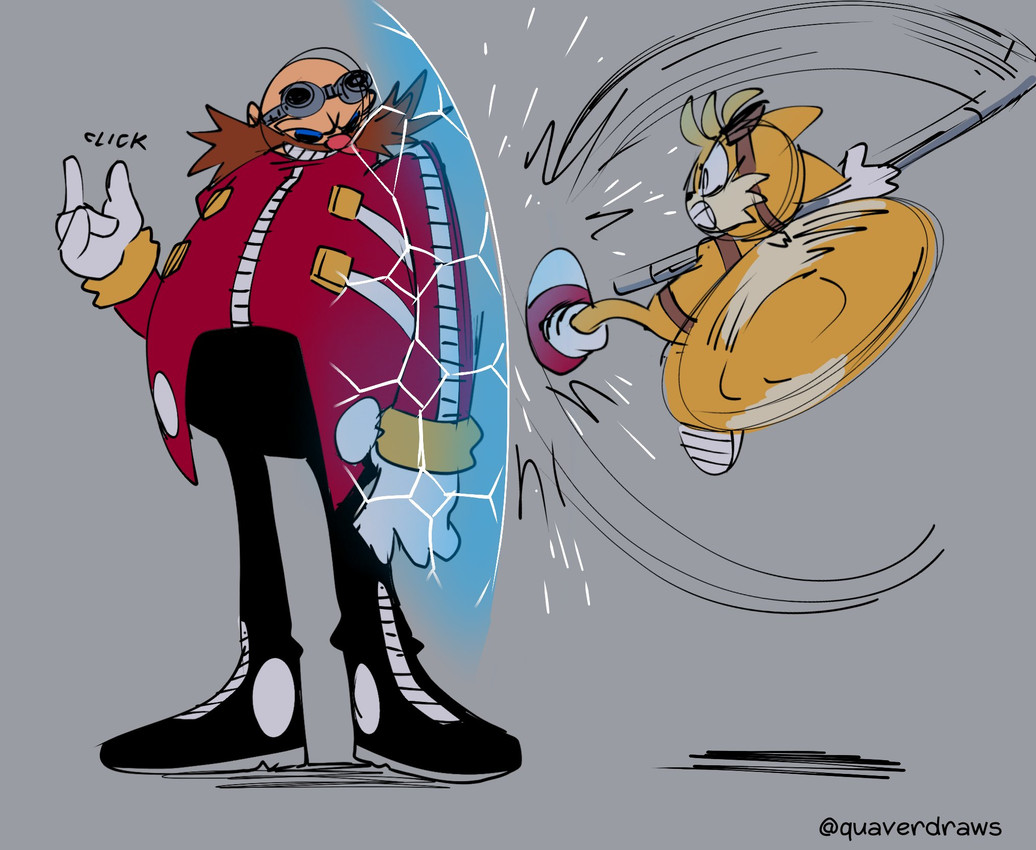 dr. eggman and miles prower (sonic the hedgehog (series) and etc) created by quavernsfw