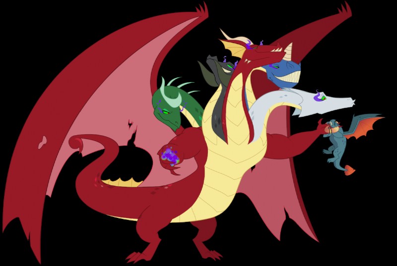 dragon lord torch, tiamat, and tiamat (dungeons and dragons and etc) created by queencold