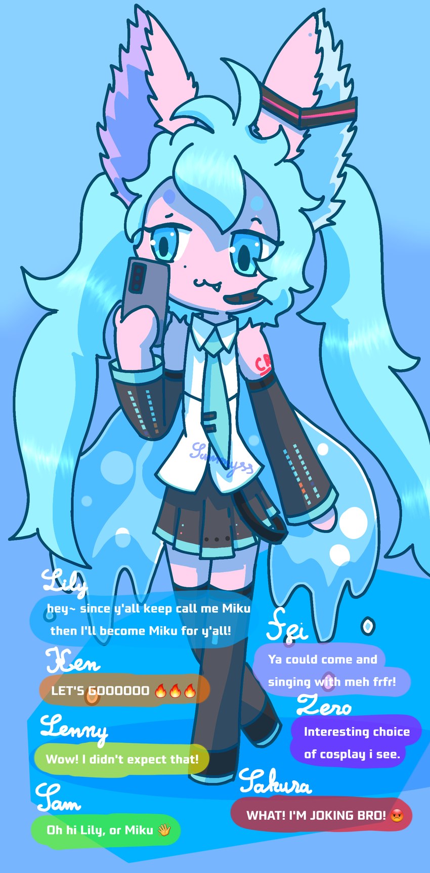hatsune miku and lily (vocaloid) created by xammyxx