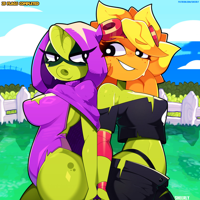 green shadow and solar flare (plants vs. zombies heroes and etc) created by sheerly (artist)