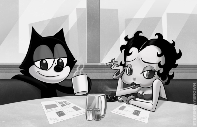 betty boop and felix the cat (felix the cat (series) and etc) created by stevenraybrown