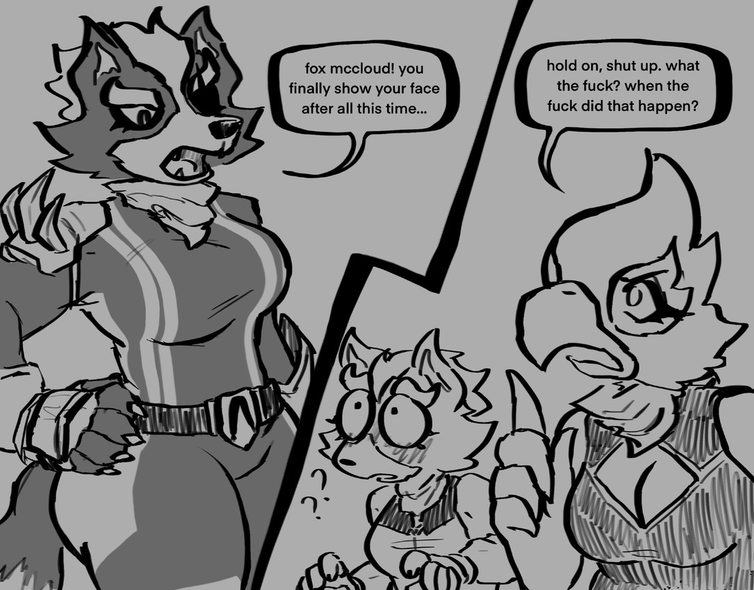 falco lombardi, fox mccloud, and wolf o'donnell (nintendo and etc) created by girlpenisworld