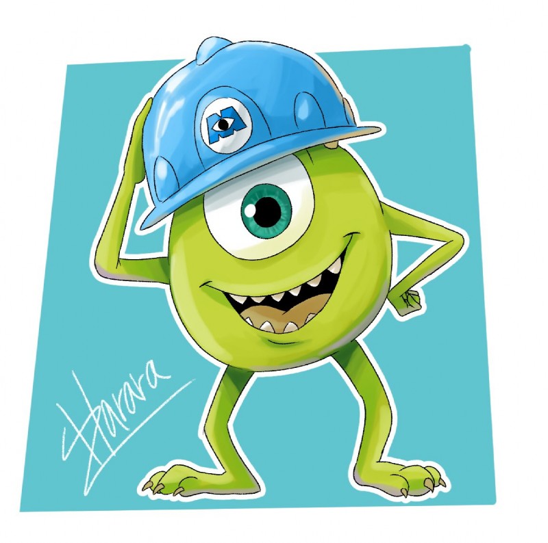 mike wazowski (monsters inc and etc) created by harara