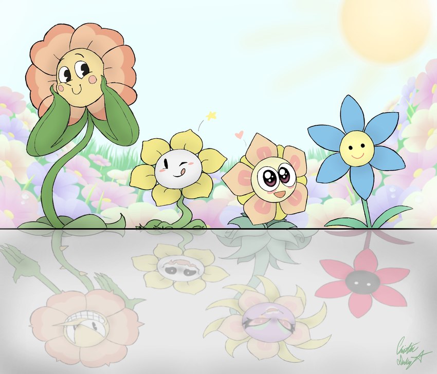 cagney carnation, flower, flowey the flower, and lovely (undertale (series) and etc) created by chris-thekid