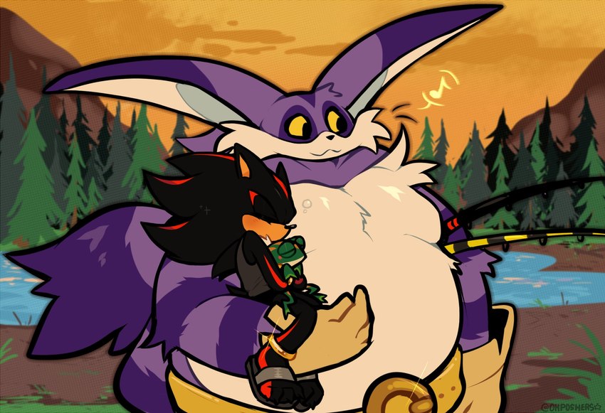 big the cat and shadow the hedgehog (sonic the hedgehog (series) and etc) created by ohposhers