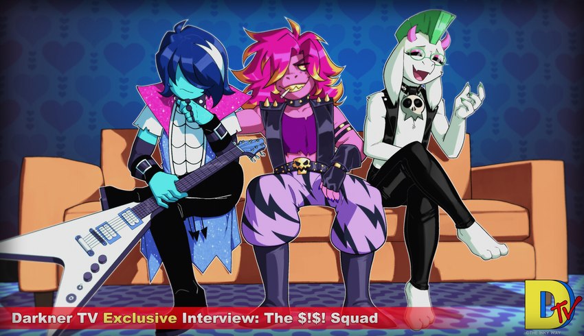 kris, ralsei, and susie (undertale (series) and etc) created by naughtyjester