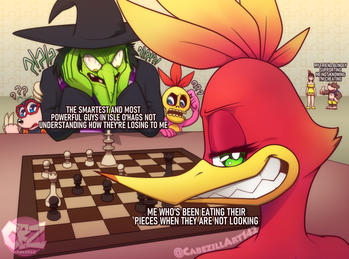 mumbo jumbo, bottles, banjo, gruntilda winkybunion, humba wumba, and etc (banjo-kazooie and etc) created by cabezilla