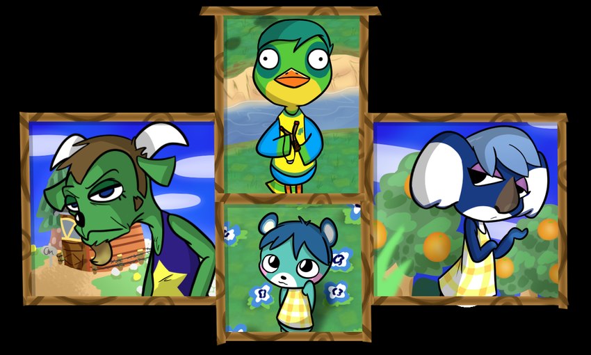 bluebear, gruff, jitters, and yuka (animal crossing and etc) created by cookieboy011