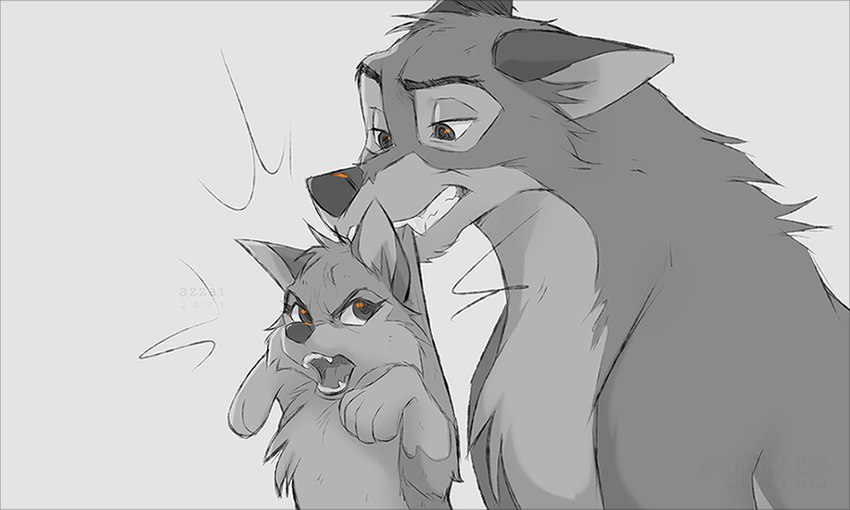 aleu and balto (universal studios and etc) created by azzai