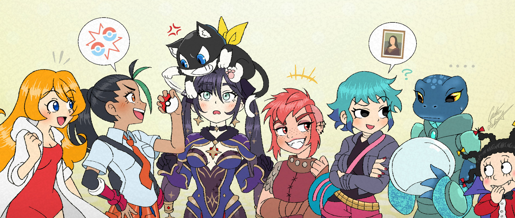 morgana, mona, mona lisa, nemona, nimona, and etc (scott pilgrim (series) and etc) created by chris-thekid