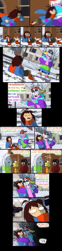 asriel dreemurr, fresh!sans, frisk, monster kid, and sans (undertale (series) and etc) created by tc-96