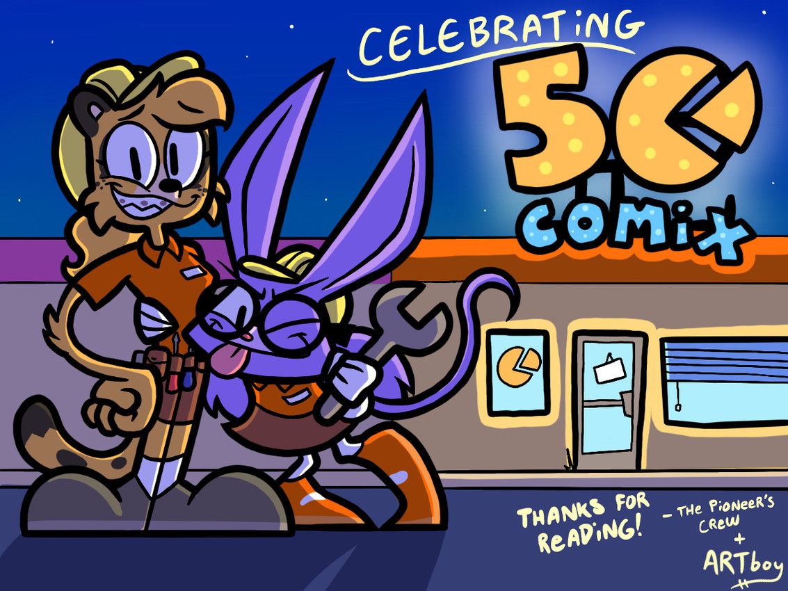 lizzy rattington and spazz mccheetah (pioneer's pizza) created by anotherartboy