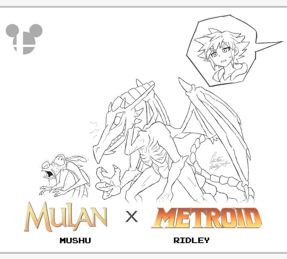 mushu, ridley, and sora (super smash bros. ultimate and etc) created by chris-thekid