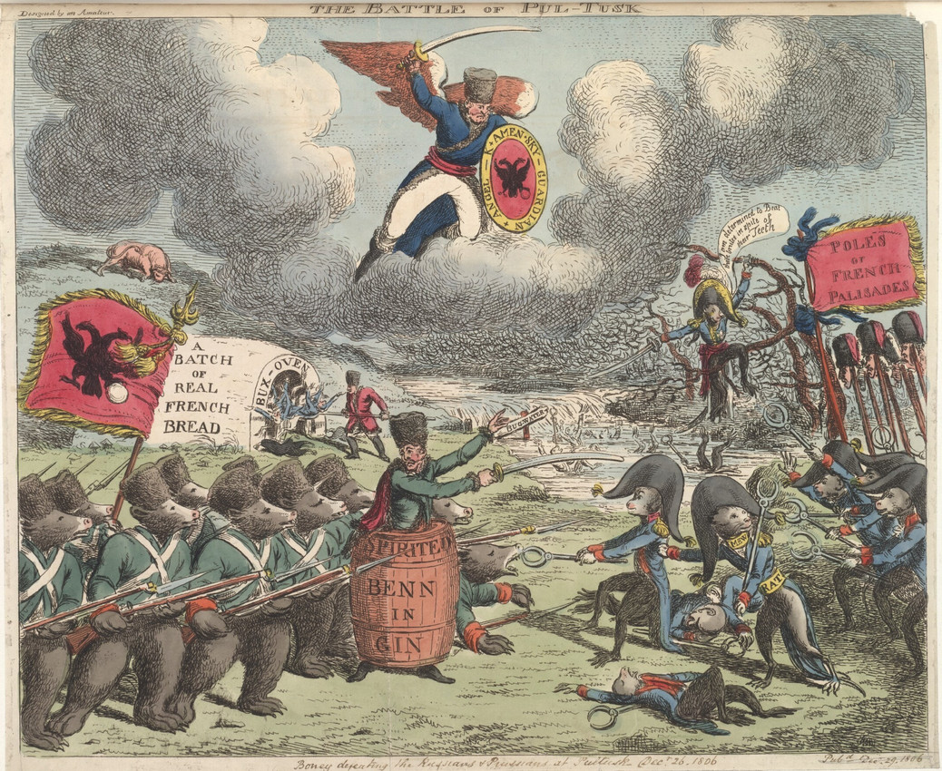 mikhail kamensky and russian bear (public domain) created by unknown artist