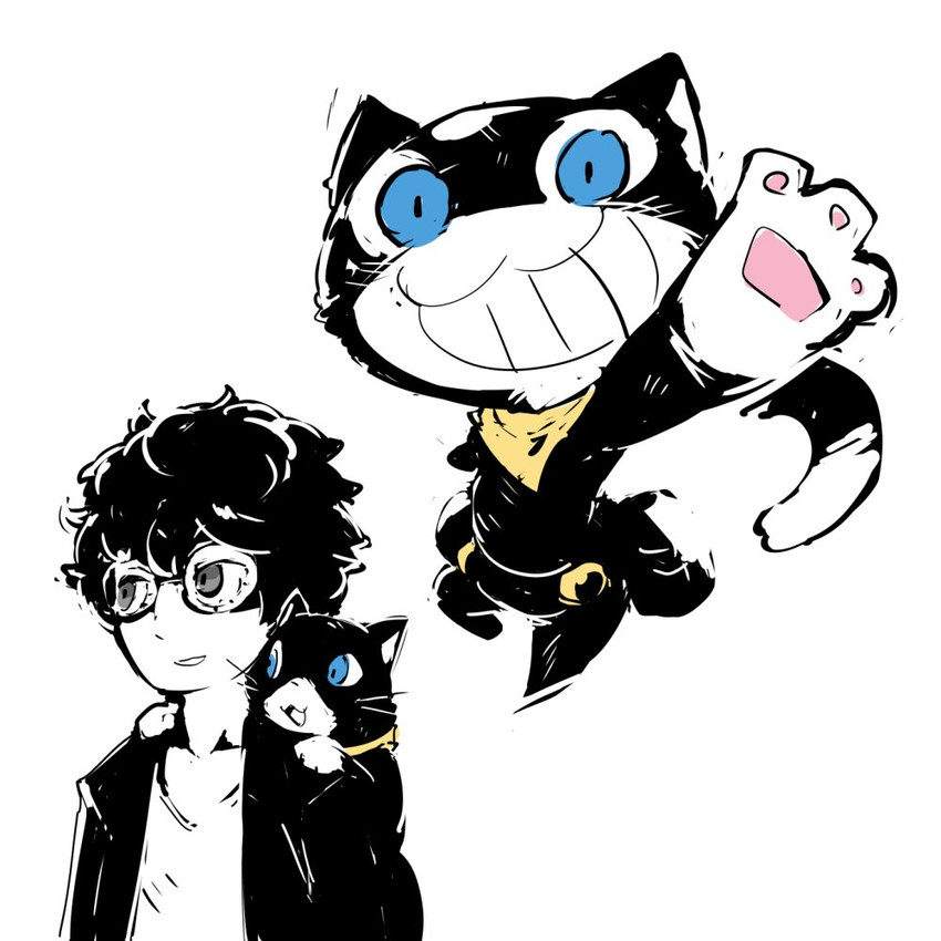 morgana and ren amamiya (persona (series) and etc) created by moesouna gomi