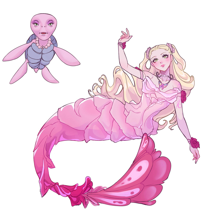 elina and sea turtle (barbie (animated film series) and etc) created by xluverihu