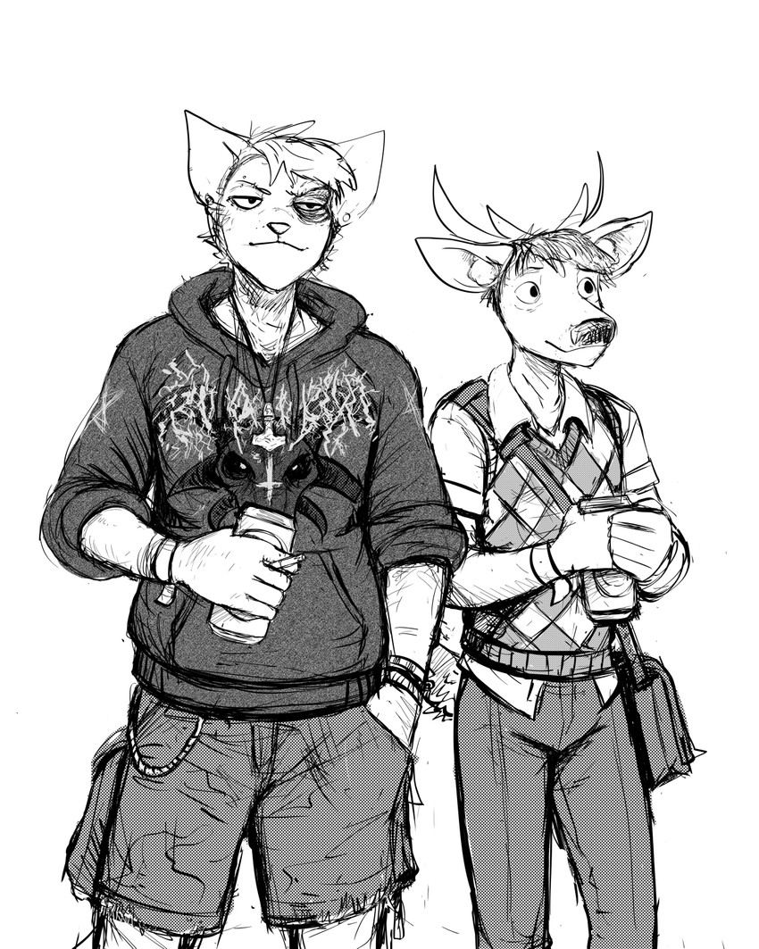cat knight and deer prince created by hladilnik