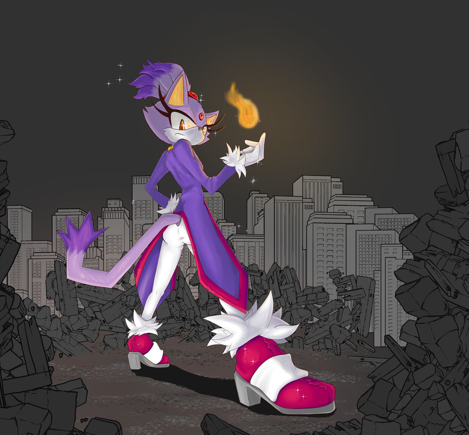blaze the cat (sonic the hedgehog (series) and etc) created by delaysjewel