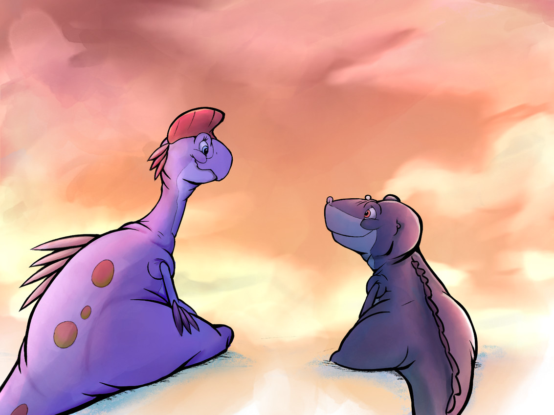 chomper and ruby (the land before time and etc) created by krookodile841