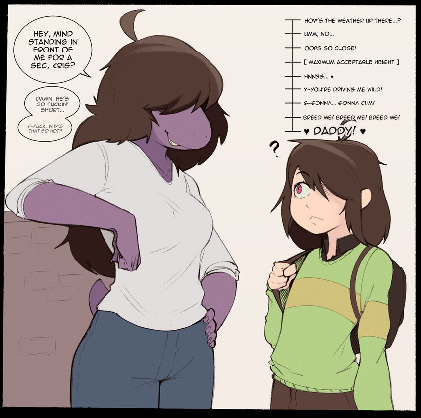 kris and susie (undertale (series) and etc) created by demidoggo