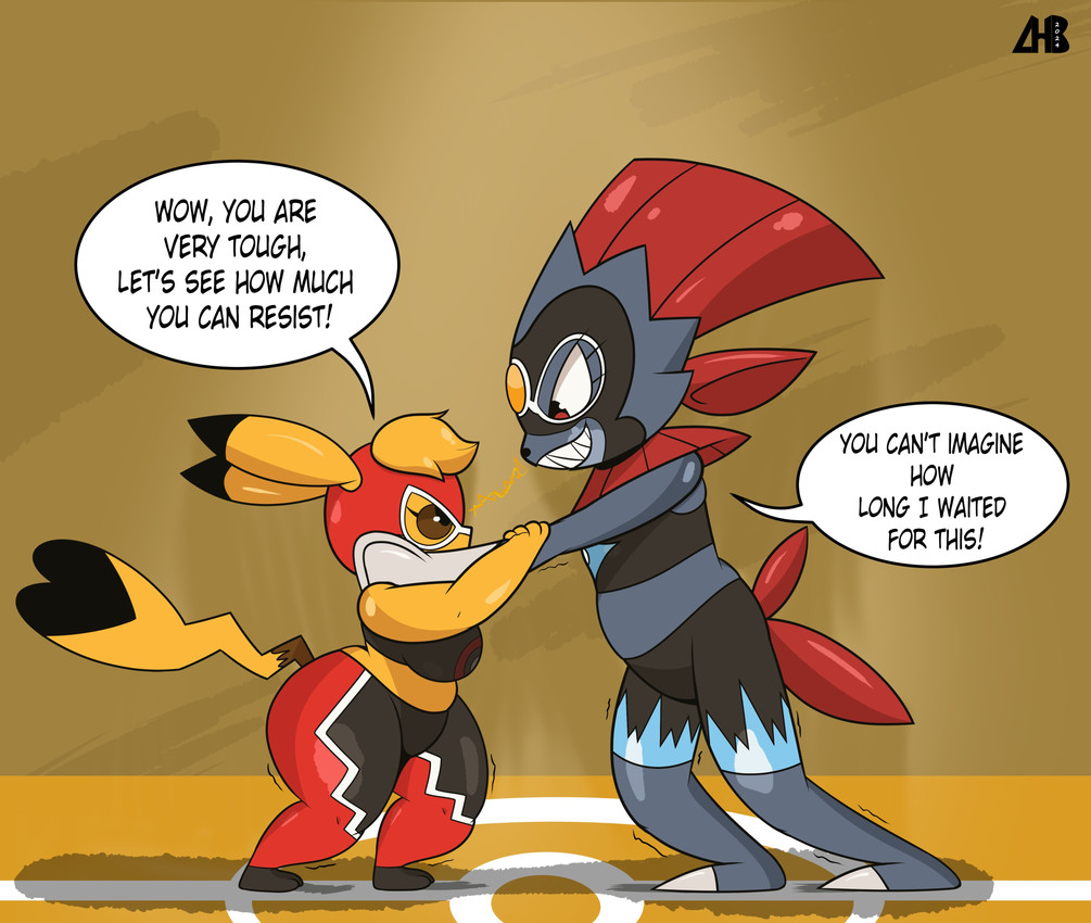 kanna and pikachu libre (nintendo and etc) created by luanctoons