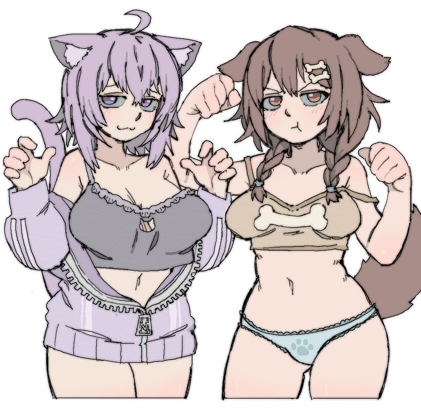 inugami korone and okayu nekomata (hololive and etc) created by pantsu-ripper