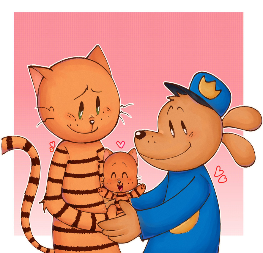 dog man, li'l petey, and petey the cat (dog man (series)) created by cheerful kibyy