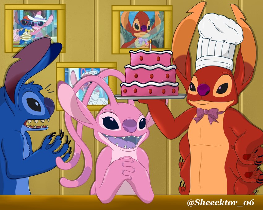 angel, experiment 627, and stitch (lilo and stitch and etc) created by sheecktor