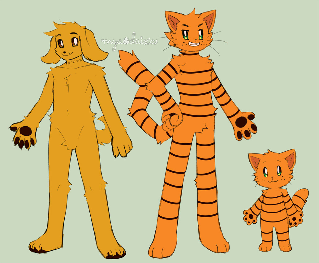 dog man, li'l petey, and petey the cat (dog man (series)) created by sunnynoga