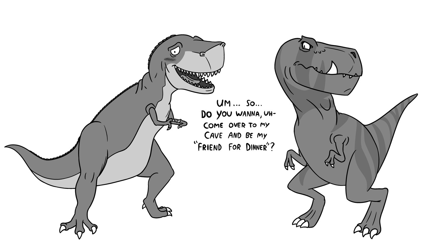 chomper and fang (the land before time and etc) created by anonymous artist