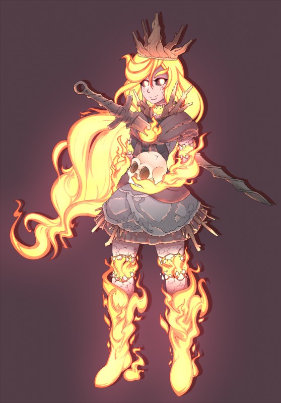 bonfire-chan (two best friends play and etc) created by crankyconstruct