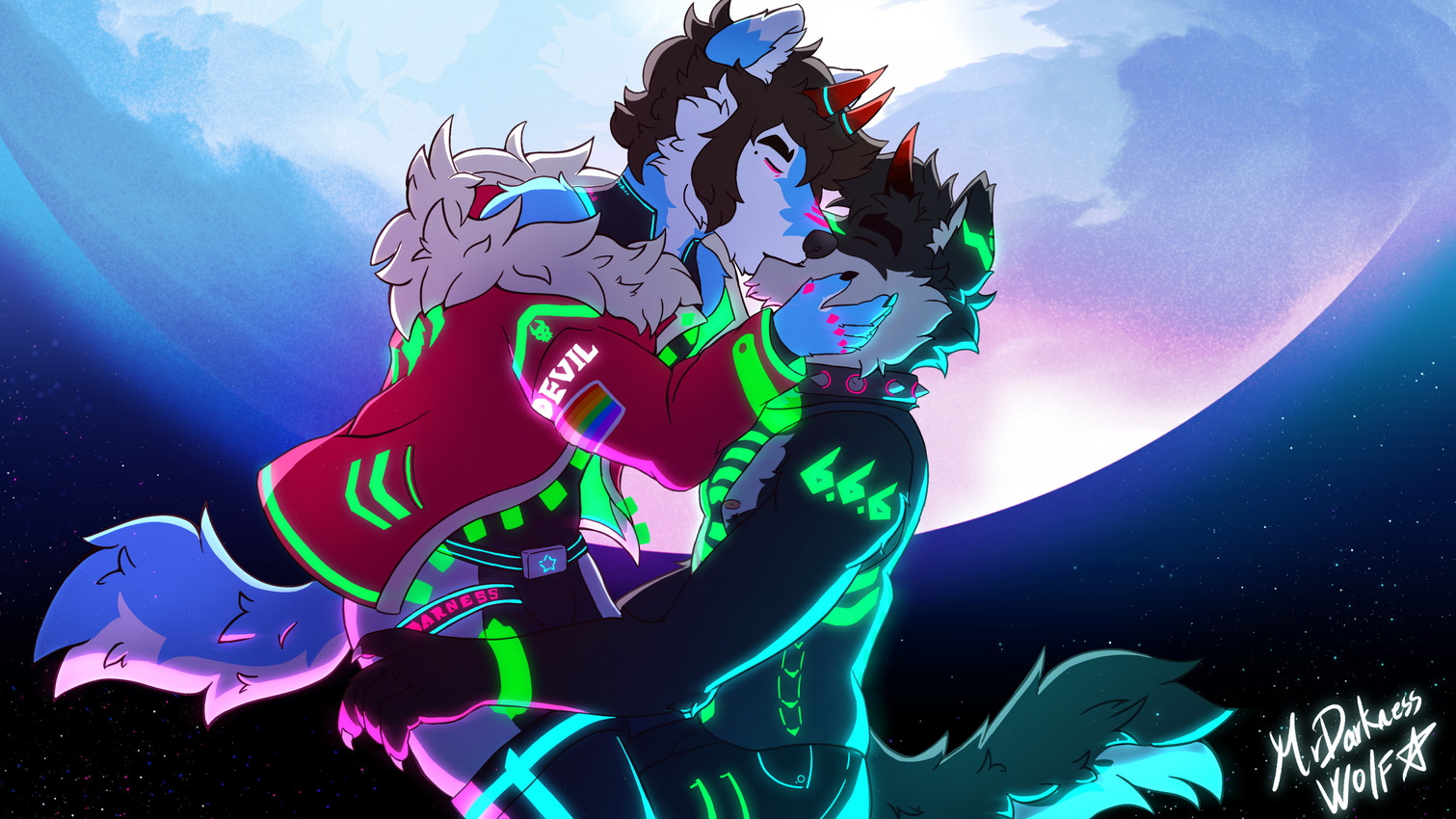 dantalos and mrdarknesswolf (cyberpunk edgerunners) created by mrdarknesswolf