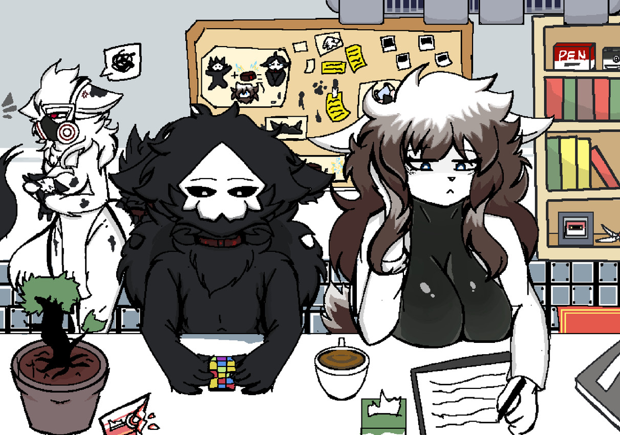 dr. k, lin, and puro (changed (video game)) created by kitsuyuki