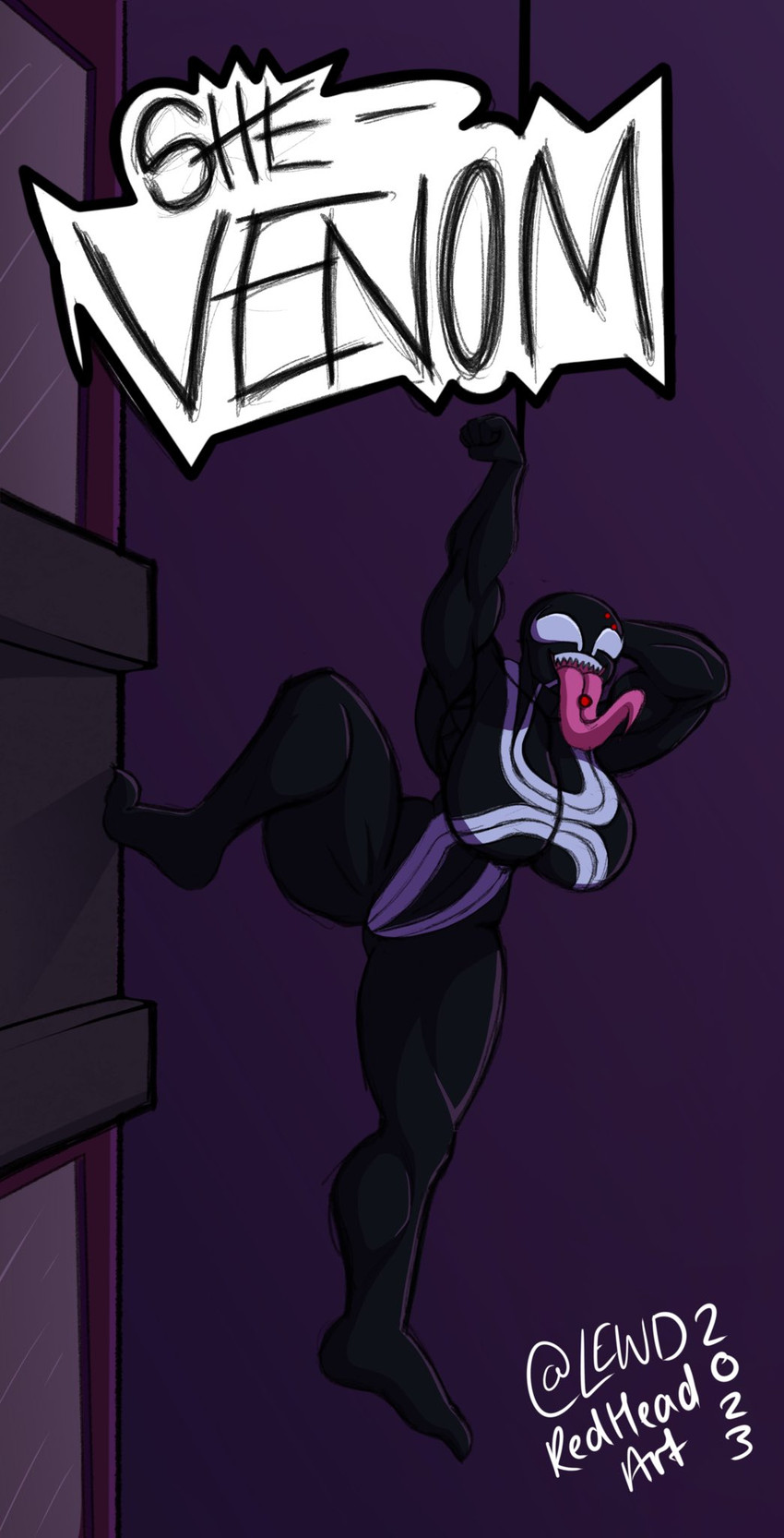 she-venom and venom (marvel) created by lewdredheadart