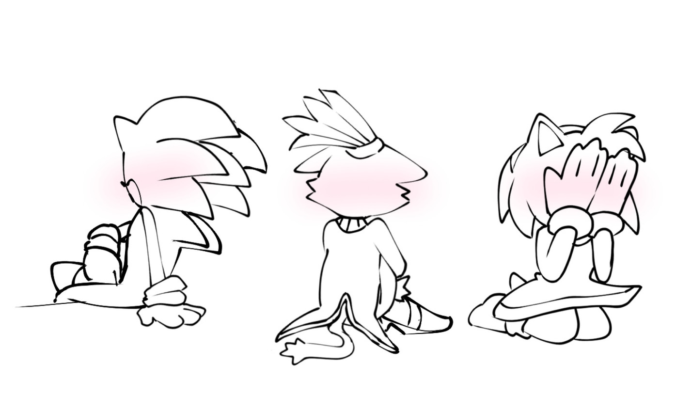 amy rose, blaze the cat, and sonic the hedgehog (sonic the hedgehog (series) and etc) created by quavernsfw
