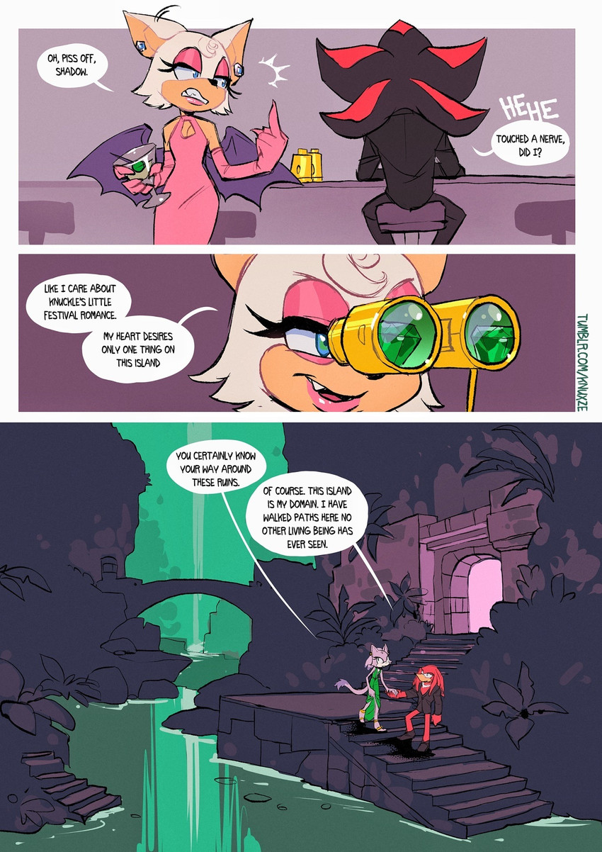 blaze the cat, knuckles the echidna, rouge the bat, and shadow the hedgehog (sonic the hedgehog (series) and etc) created by knuxze