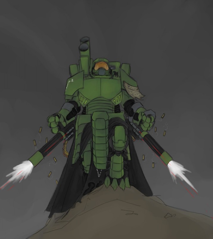 master chief, spartan, and v² (warhammer (franchise) and etc) created by pav