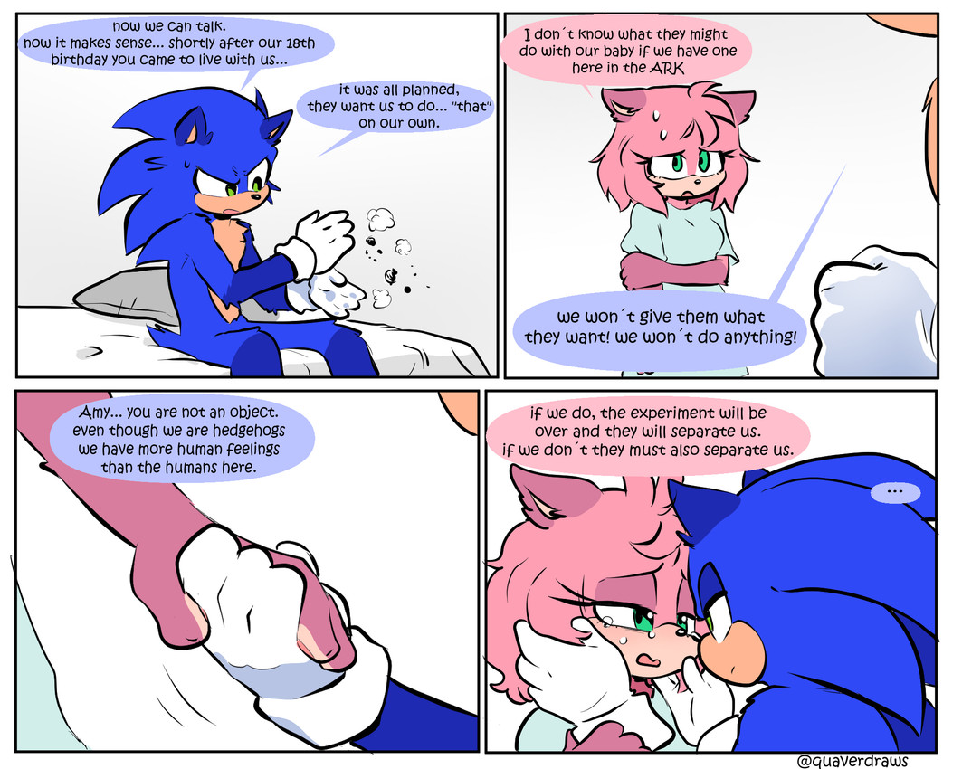 amy rose and sonic the hedgehog (sonic the hedgehog (series) and etc) created by quavernsfw