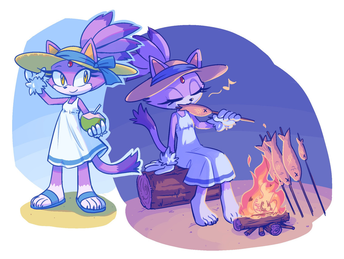 blaze the cat (sonic the hedgehog (series) and etc) created by fuel (artist)