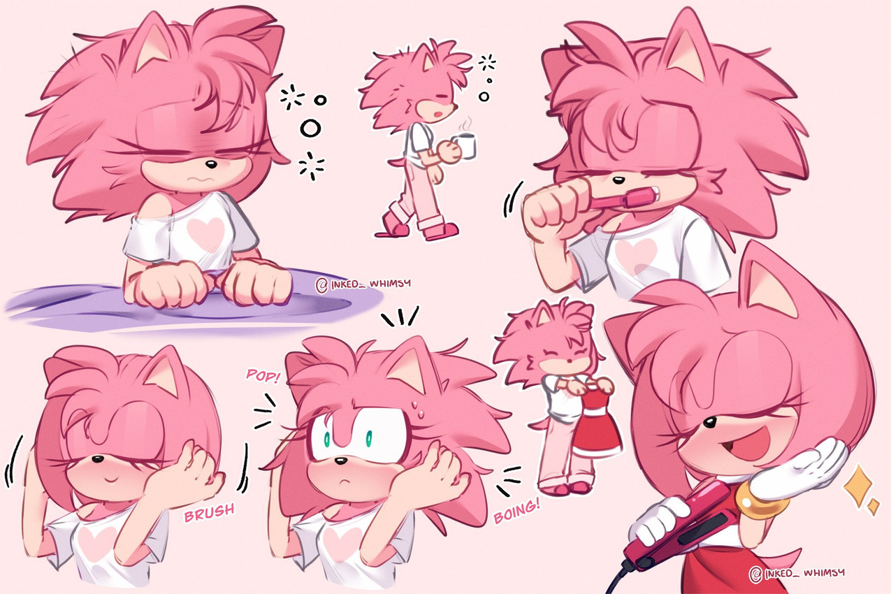 amy rose (sonic the hedgehog (series) and etc) created by inked whimsy