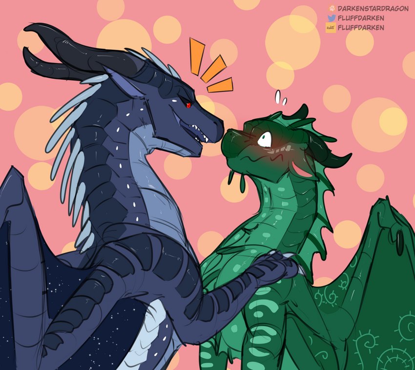 darkstalker and fathom (wings of fire and etc) created by darkenstardragon